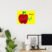 Apple en boekworm poster (Thuiskantoor)