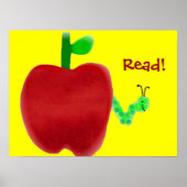 Apple en boekworm poster (Voorkant)