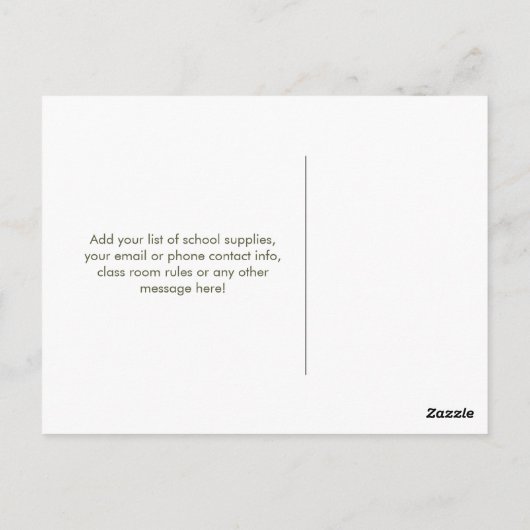 Apple en Book Welcome Back to School Briefkaart (Achterkant)