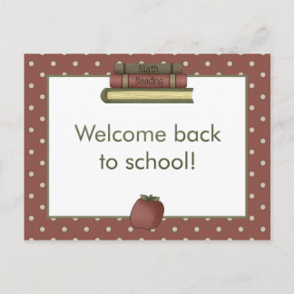Apple en Book Welcome Back to School Briefkaart