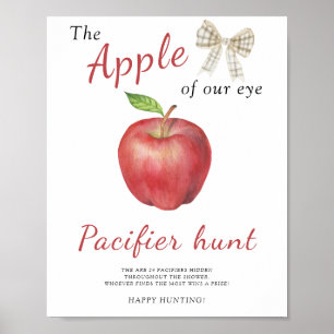 Apple en Bow - Fopspeen Hunt baby shower spel Poster