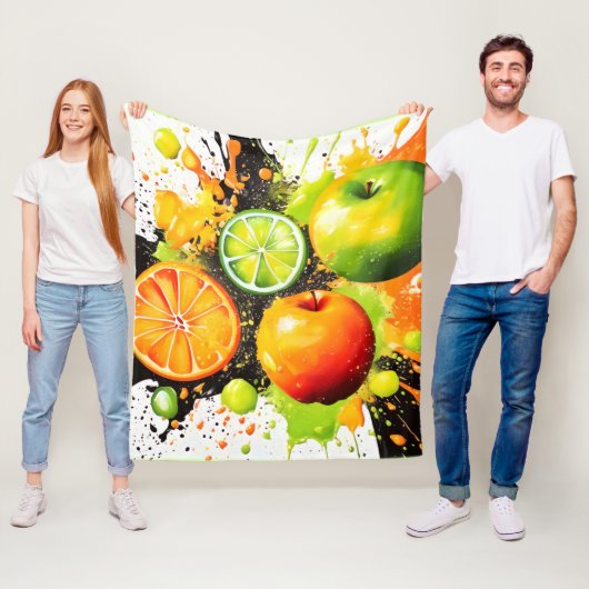 Apple en Citrus Burst Fleece Deken (In situ)