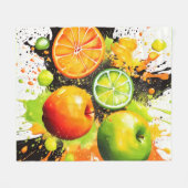 Apple en Citrus Burst Fleece Deken (Voorkant (Horizontaal))