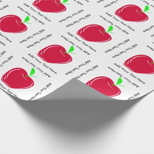 Apple- en Custom Text Teachers Birthday Cadeaupapier (Hoek)