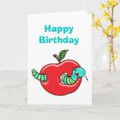 Apple en een hongerige worm kaart (Gele Bloem)