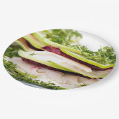 Apple en forel-appetizer papieren bordje (Gekanteld)