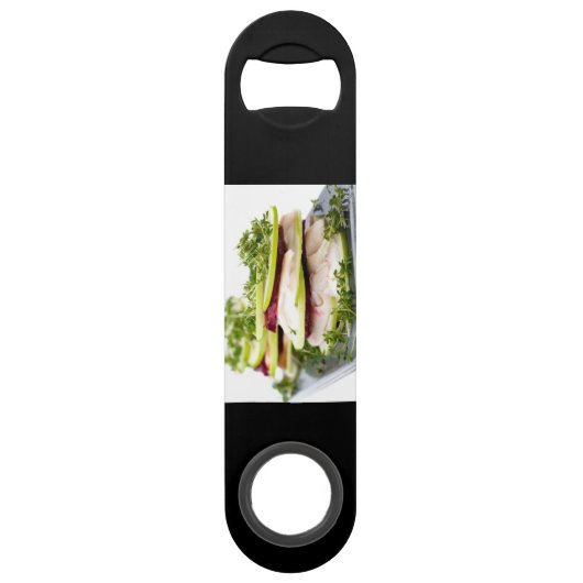 Apple en forel-appetizer speed flessenopener (Achterkant)