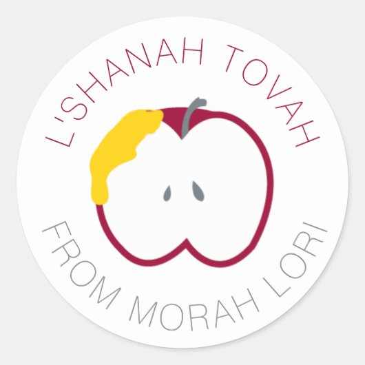 Apple en Honey Rosh Hashanah Custom Stickers (Voorkant)