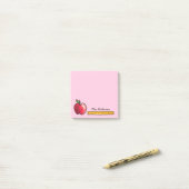 Apple en Liniaal Gepersonaliseerde Leraar Roze 3 x Post-it® Notes (Op bureau)