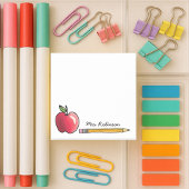 Apple en Pencil Gepersonaliseerde leraar 3 x 3 Post-it® Notes