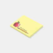 Apple en Pencil Gepersonaliseerde Leraar Geel 4x3 Post-it® Notes (Schuin)