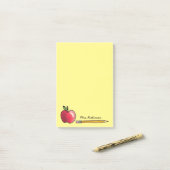 Apple en Potlood Gepersonaliseerde Leraar Geel 4 x Post-it® Notes (Op bureau)