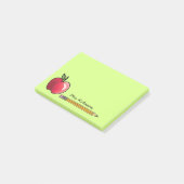 Apple en Potlood Gepersonaliseerde Leraar Groen 4x Post-it® Notes (Schuin)