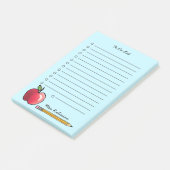 Apple en potlood leraar om te doen lijst Aqua 4 x Post-it® Notes (Schuin)