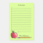 Apple en potlood leraar om te doen lijst groen post-it® notes (Voorkant)