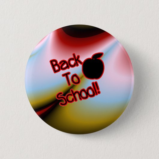 Apple en terug naar school - ronde button 5,7 cm (Voorkant)