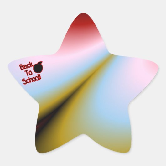 Apple en terug naar school - ster sticker (Voorkant)