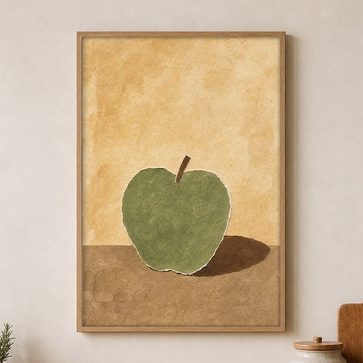 Apple en zijn Schaduw Waterverf Poster