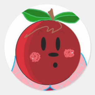 Apple Face Meisje Ronde Sticker