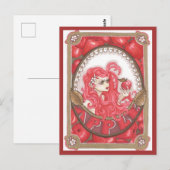 Apple Fairy Fantasy Art Nouveau Print Briefkaart (Voorkant / Achterkant)