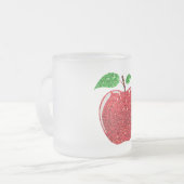 Apple Faux Red Glitter Matglas Koffiemok (Voorkant links)