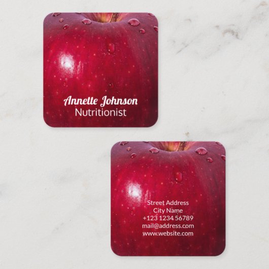 Apple faux vierkante visitekaartje (Voorkant / Achterkant)