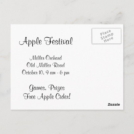 Apple Festival Briefkaart (Achterkant)