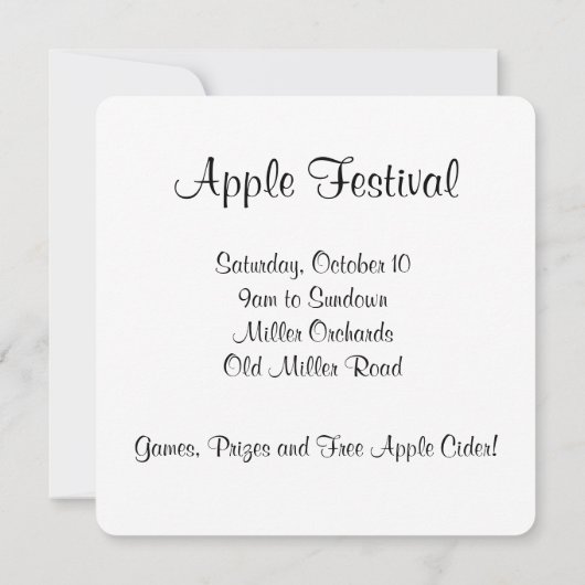 Apple Festival uitnodiging (Achterkant)