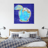 Apple Fine Art over Burlap Linen Jute #3 Canvas Afdruk (Insitu (Slaapkamer))