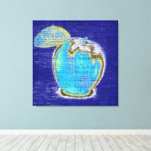 Apple Fine Art over Burlap Linen Jute #3 Canvas Afdruk (Insitu (Houten vloer))