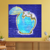 Apple Fine Art over Burlap Linen Jute #3 Canvas Afdruk (Insitu (Woonkamer))