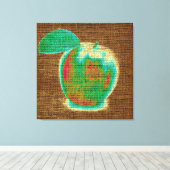 Apple Fine Art over Burlap Linen Jute #4 Canvas Afdruk (Insitu (Houten vloer))