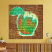 Apple Fine Art over Burlap Linen Jute #4 Canvas Afdruk (Insitu (Woonkamer))