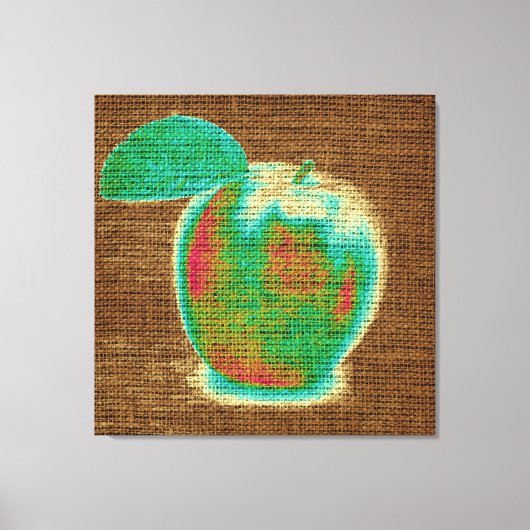 Apple Fine Art over Burlap Linen Jute #4 Canvas Afdruk (Voorkant)
