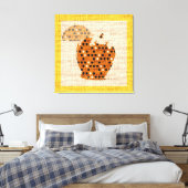 Apple Fine Art over Burlap Linen Jute Canvas Afdruk (Insitu (Slaapkamer))