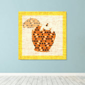 Apple Fine Art over Burlap Linen Jute Canvas Afdruk (Insitu (Houten vloer))