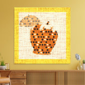 Apple Fine Art over Burlap Linen Jute Canvas Afdruk (Insitu (Woonkamer))