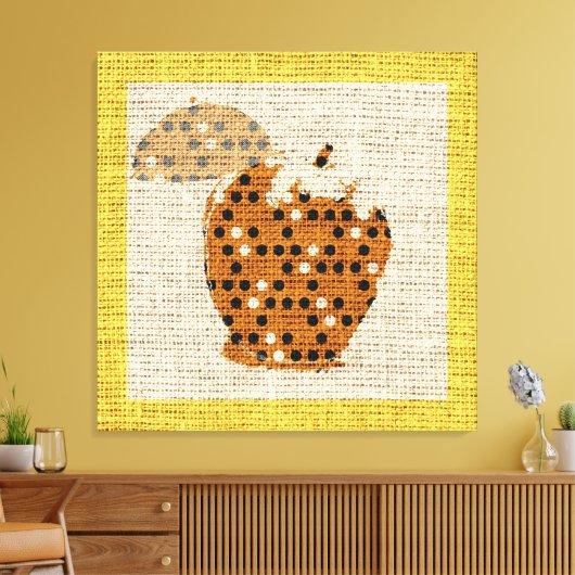 Apple Fine Art over Burlap Linen Jute Canvas Afdruk (Insitu (Woonkamer))