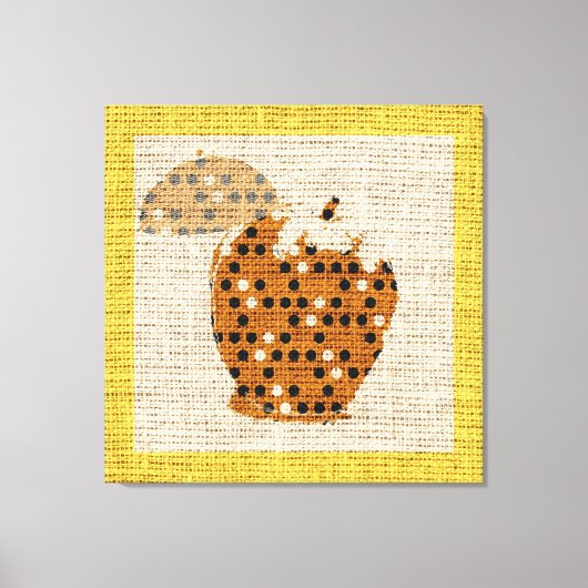 Apple Fine Art over Burlap Linen Jute Canvas Afdruk (Voorkant)