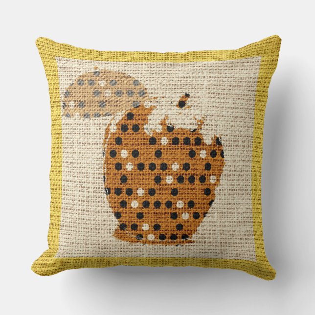 Apple Fine Art over Burlap Linen Jute Kussen (Voorkant)