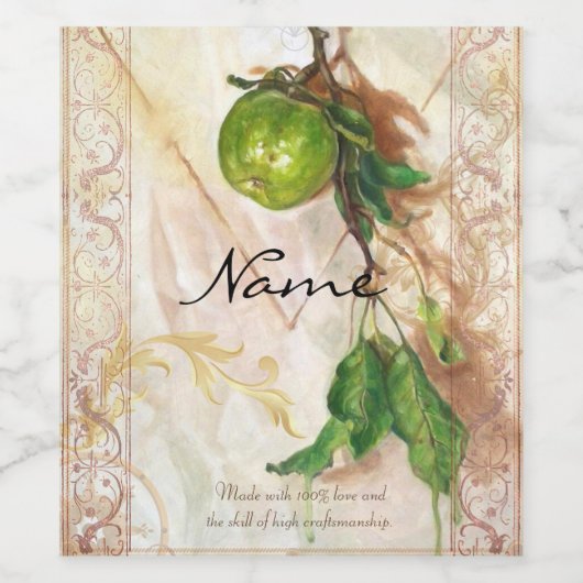 Apple fineart barok  wijn etiket (Enkel label)