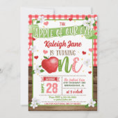 Apple First Birthday Invitation - Apple of Our Eye Kaart (Voorkant)