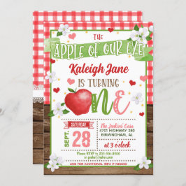 Apple First Birthday Invitation - Apple of Our Eye Kaart