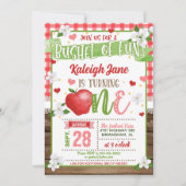 Apple First Birthday Invitation - Bushel of Fun G Kaart (Voorkant)