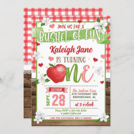 Apple First Birthday Invitation - Bushel of Fun G Kaart