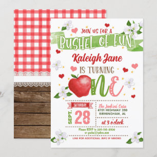 Apple First Birthday Invitation - Bushel of Fun Kaart