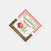 Apple First Birthday Napkin - Bushel of Fun Servet (Hoek)