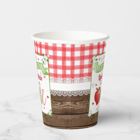 Apple First Birthday Party Cup - Bushel of Fun Papieren Bekers (Rechts)