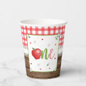 Apple First Birthday Party Cup Papieren Bekers (Achterkant)