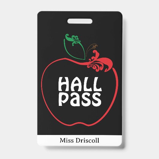 Apple Flourish Klaslokaal Docent Halpas Badge (Voorzijde)